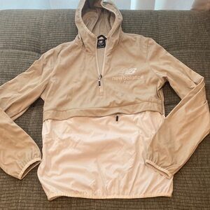 New Balance Tan and White Hooded Jacket